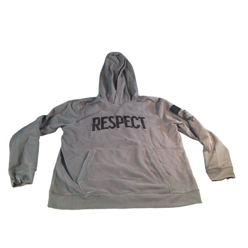 Under Armour Project Rock Hoodie Men Sz XL Cold Gear Gray Blood Sweat Respect